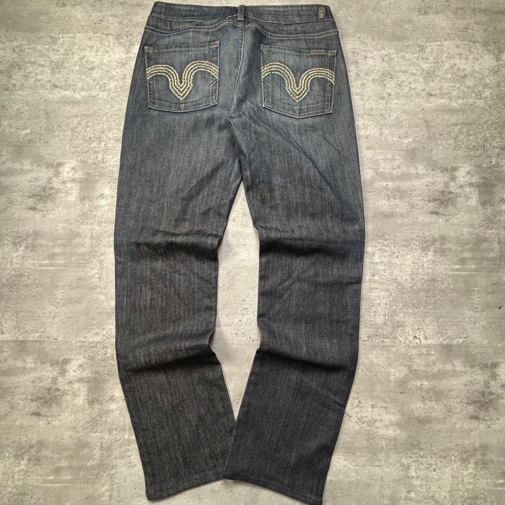 7 For All Mankind Kate Jeans Womens 32 Blue Faded Dark Wash Straight Leg J338